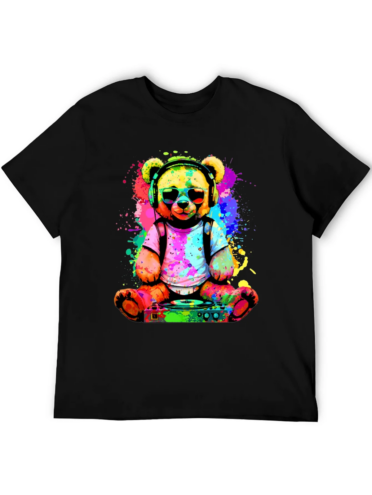 DJ Bear T-Shirt - Colorful Graphic Tee product image 5