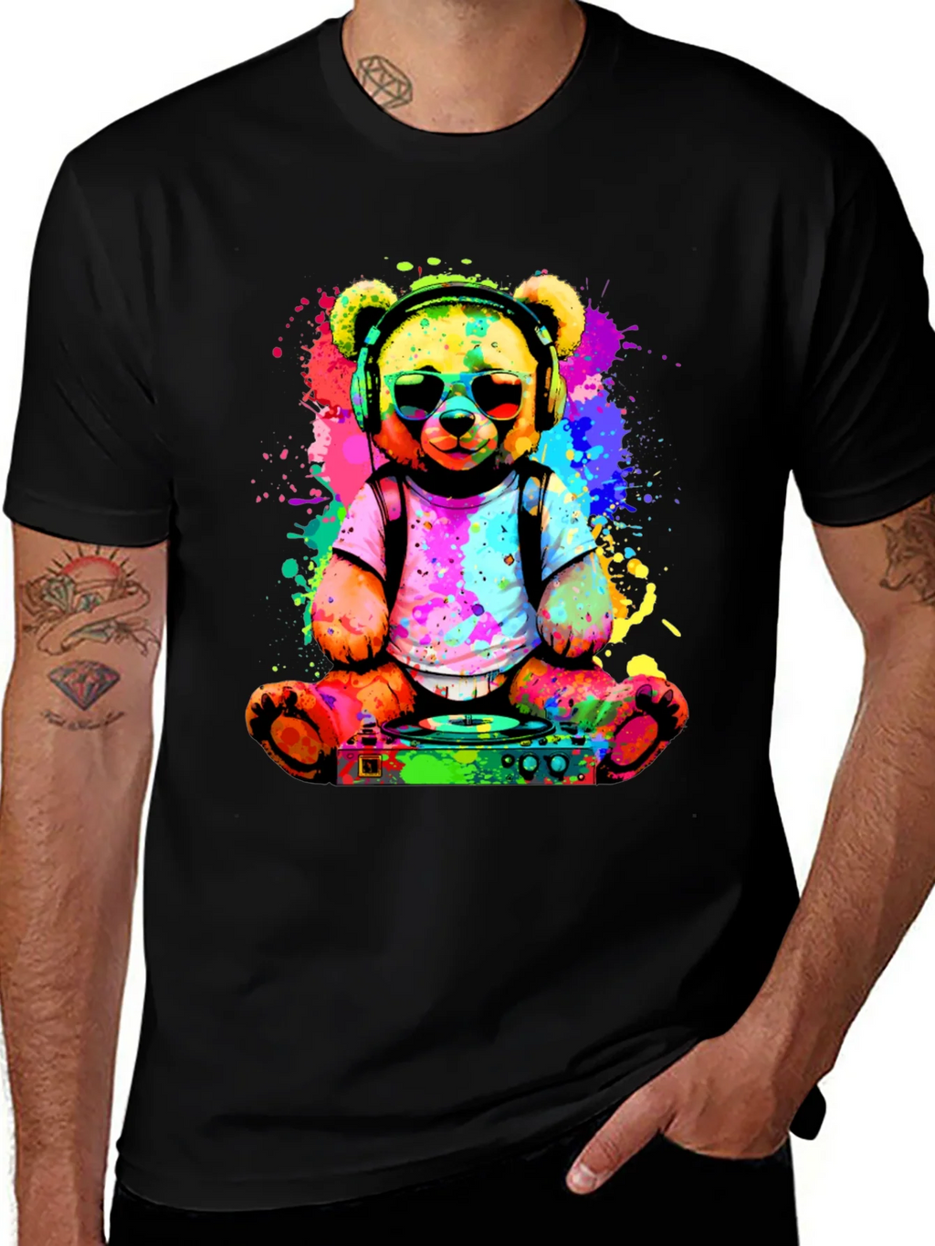 DJ Bear T-Shirt - Colorful Graphic Tee product image 1