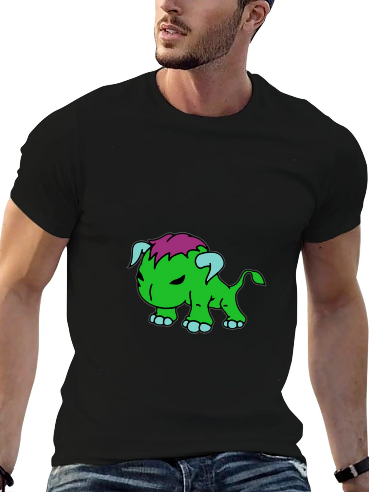 Cartoon Monster Graphic Black T-Shirt product image 4