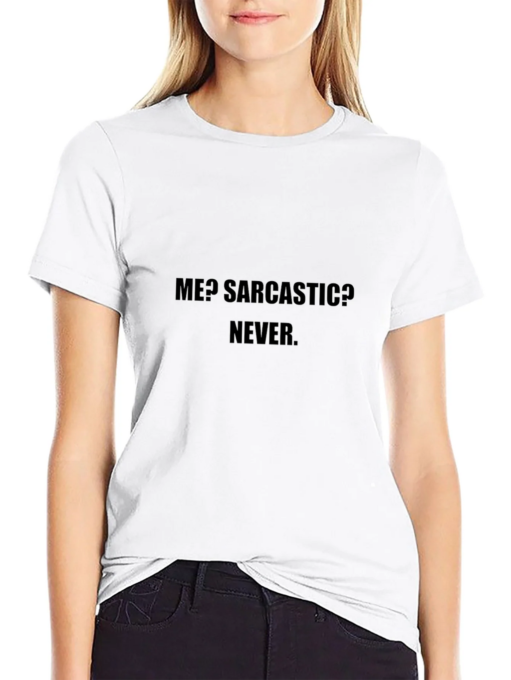 Sarcastic Never Black Cotton T-Shirt product image 6