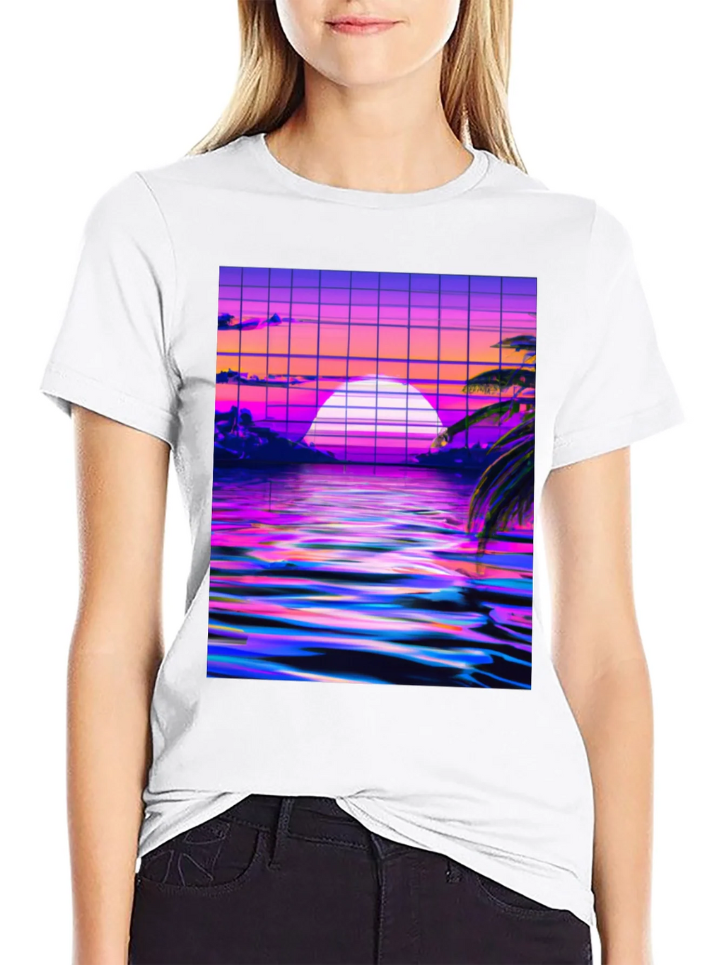 Vaporwave Sunset Graphic Tee product image 8