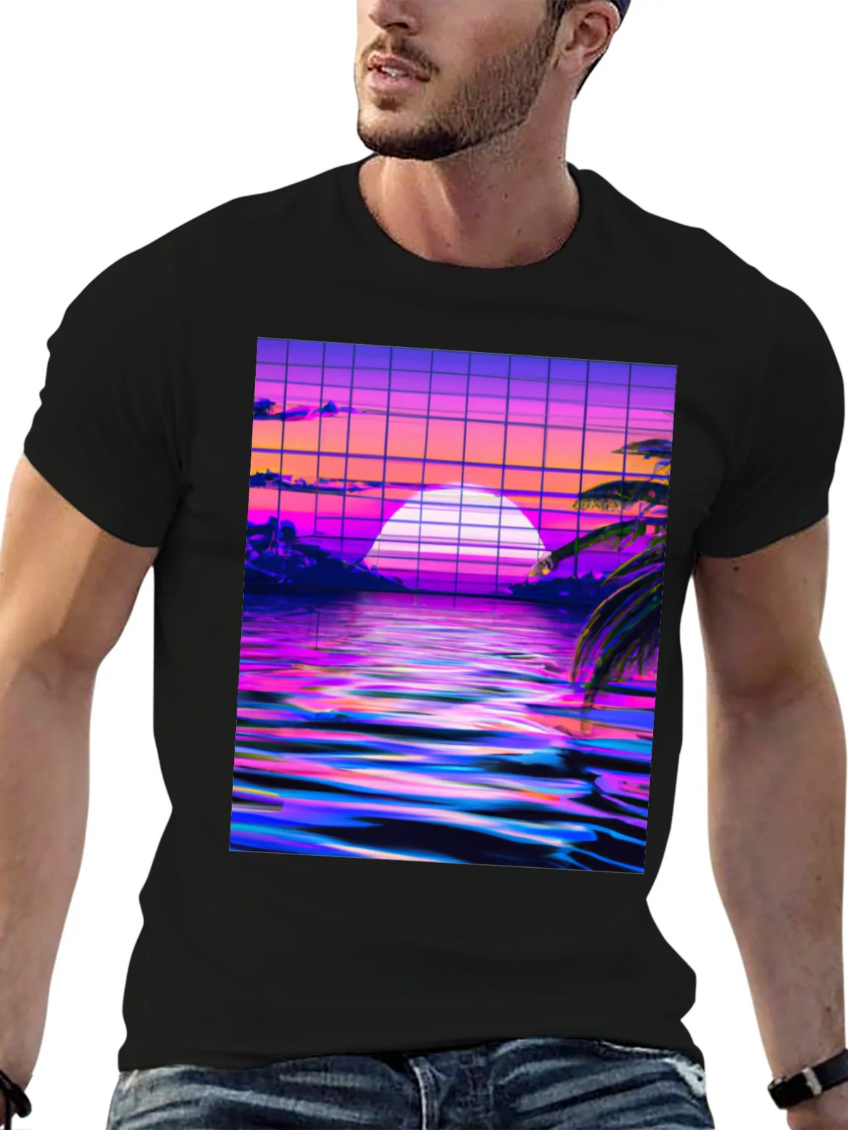 Vaporwave Sunset Graphic Tee product image 6