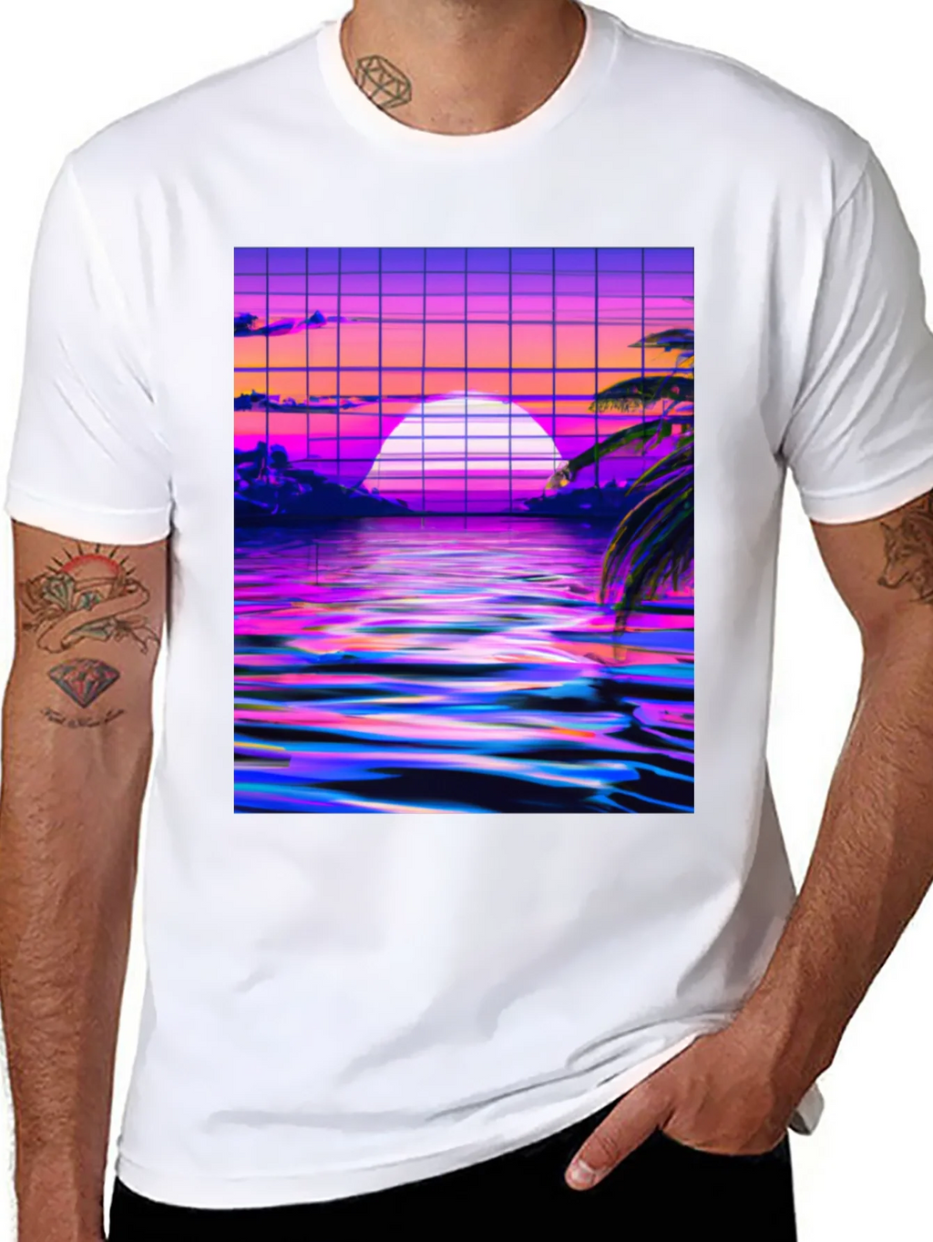 Vaporwave Sunset Graphic Tee product image 7