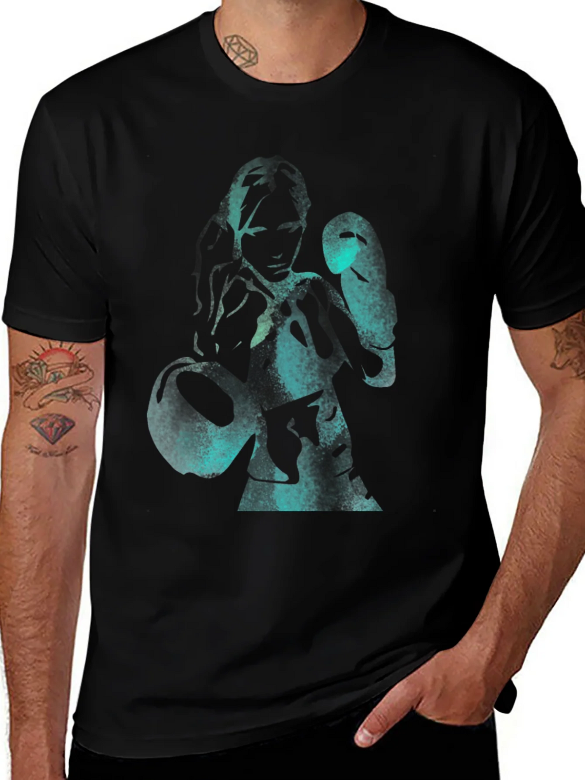 Boxer Graphic Tee - Black Cotton product image 1