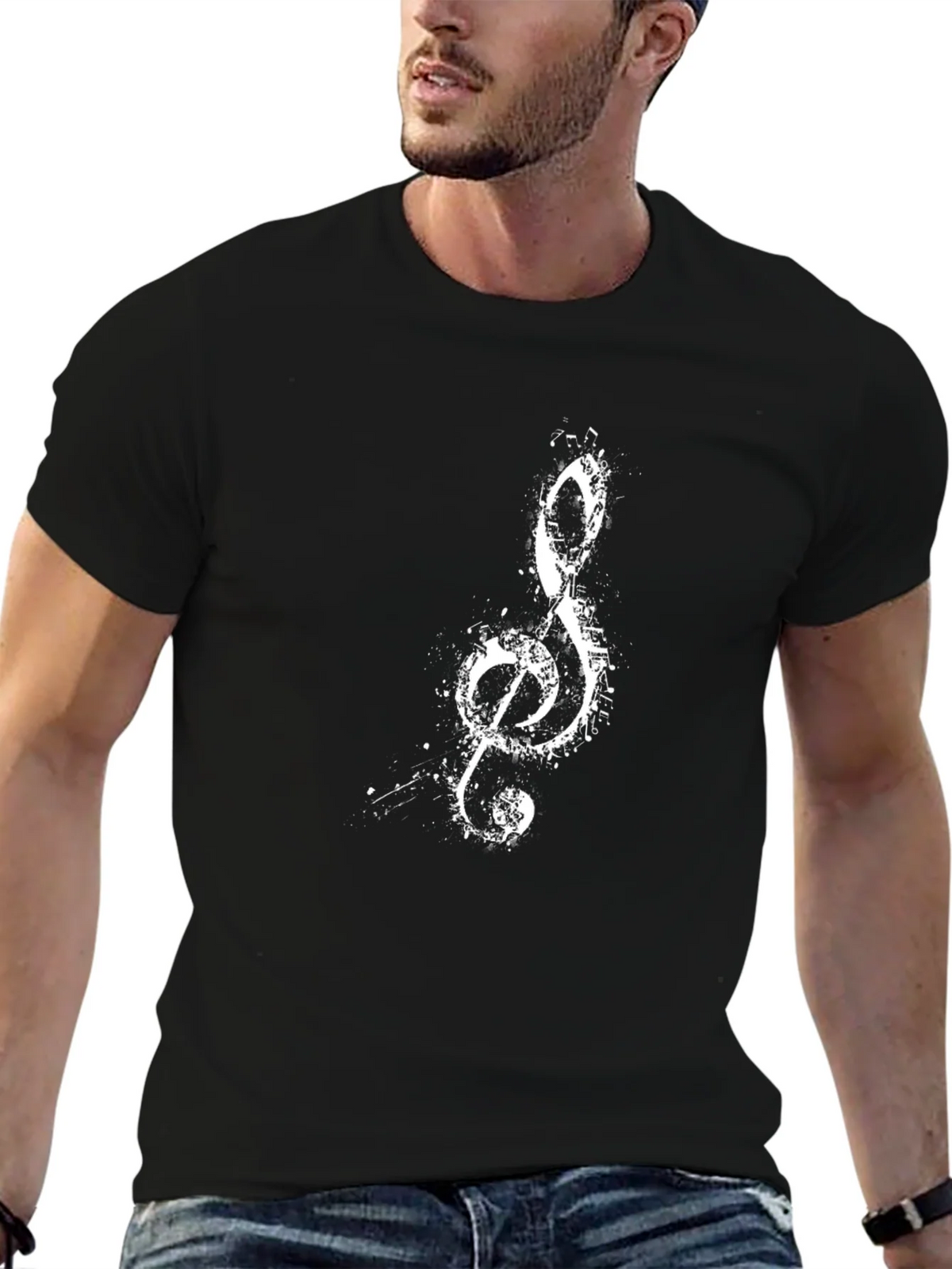 Musical Treble Clef Graphic Tee - Black product image 6