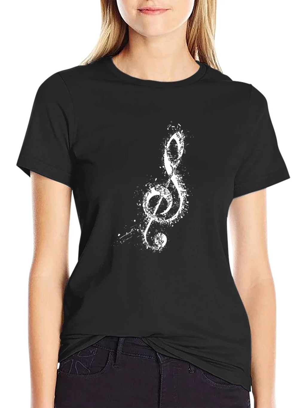 Musical Treble Clef Graphic Tee - Black product image 2