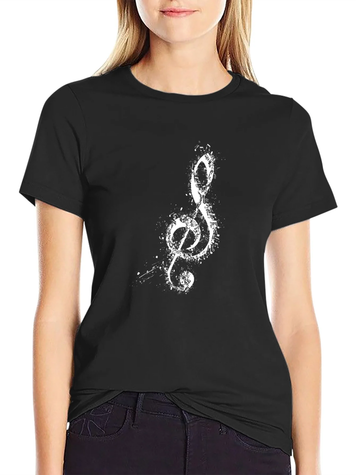 Musical Treble Clef Graphic Tee - Black product image 2