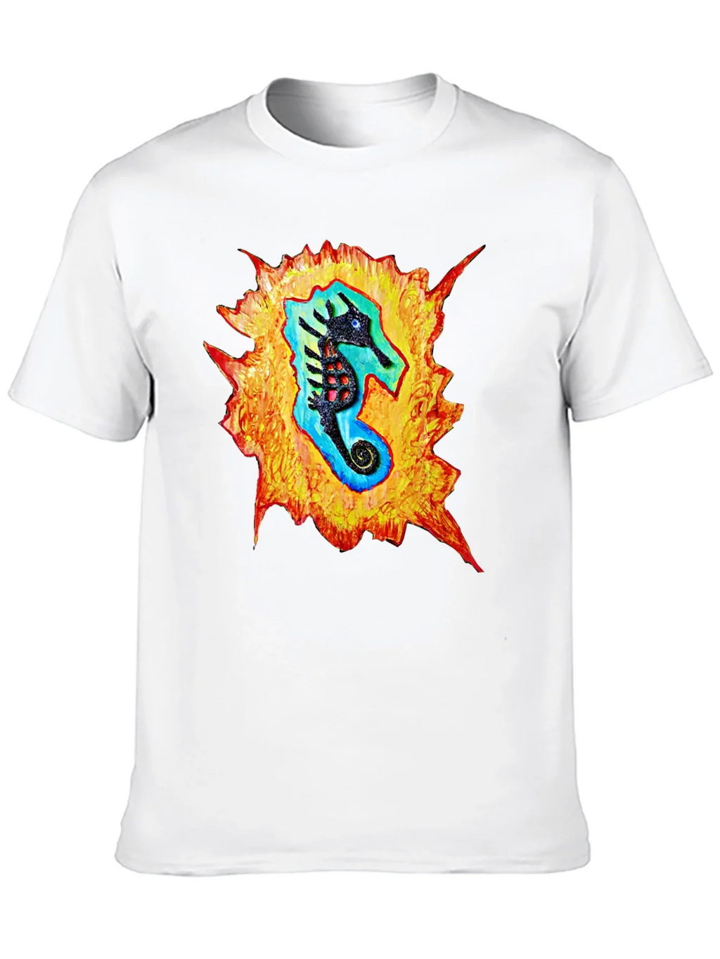 Sea Horse Graphic Black T-Shirt product image 9