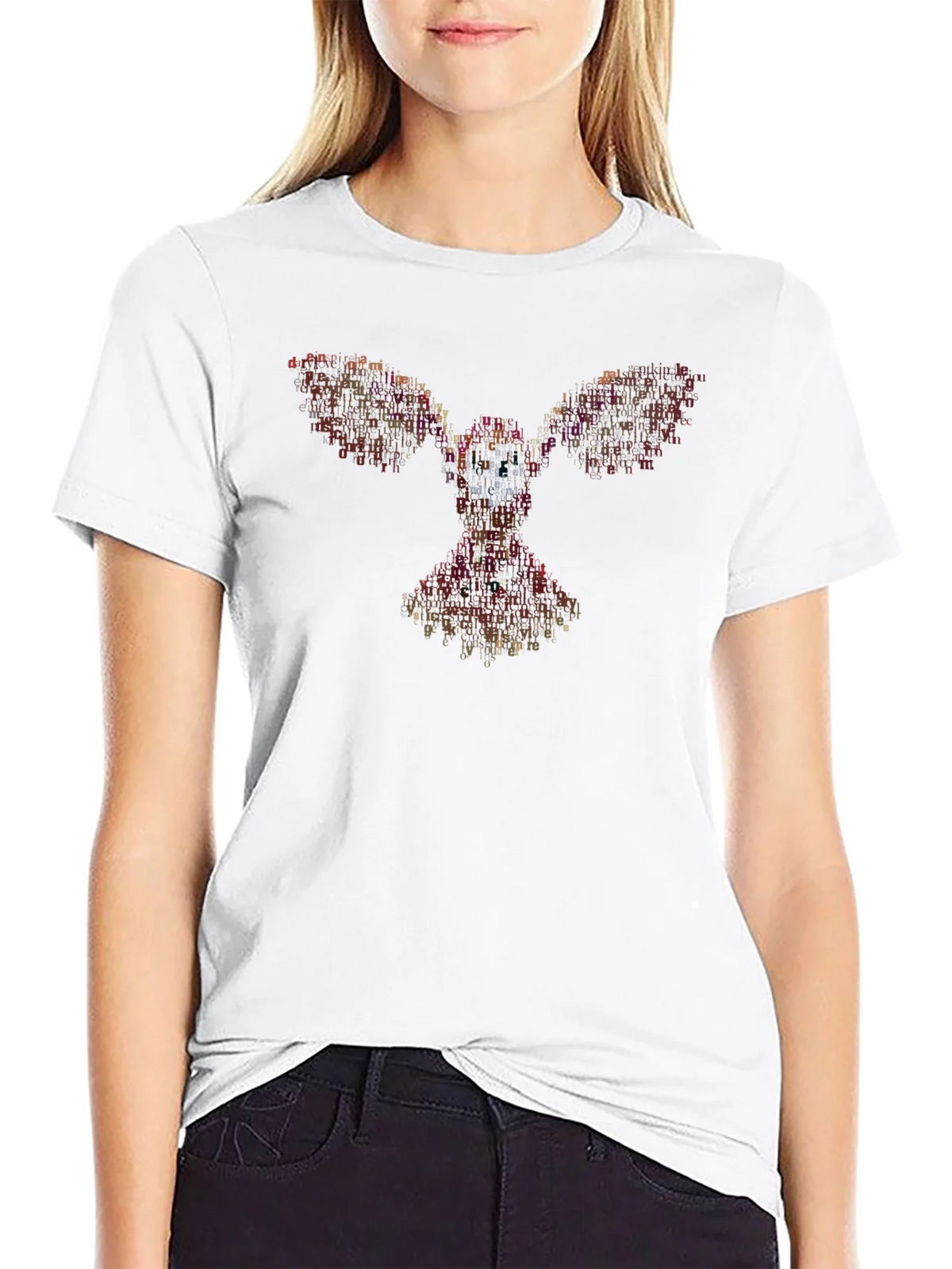 Abstract Bird Word Art Graphic Tee product image 8