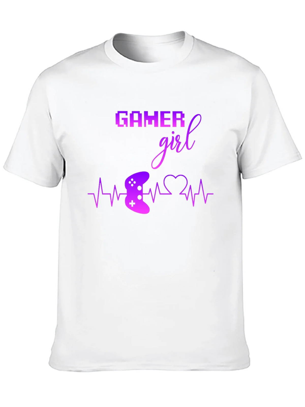 Gamer Girl Black T-Shirt - Gaming Heartbeat Tee product image 2