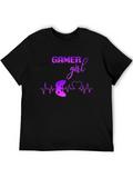 Gamer Girl Black T-Shirt - Gaming Heartbeat Tee product image 1
