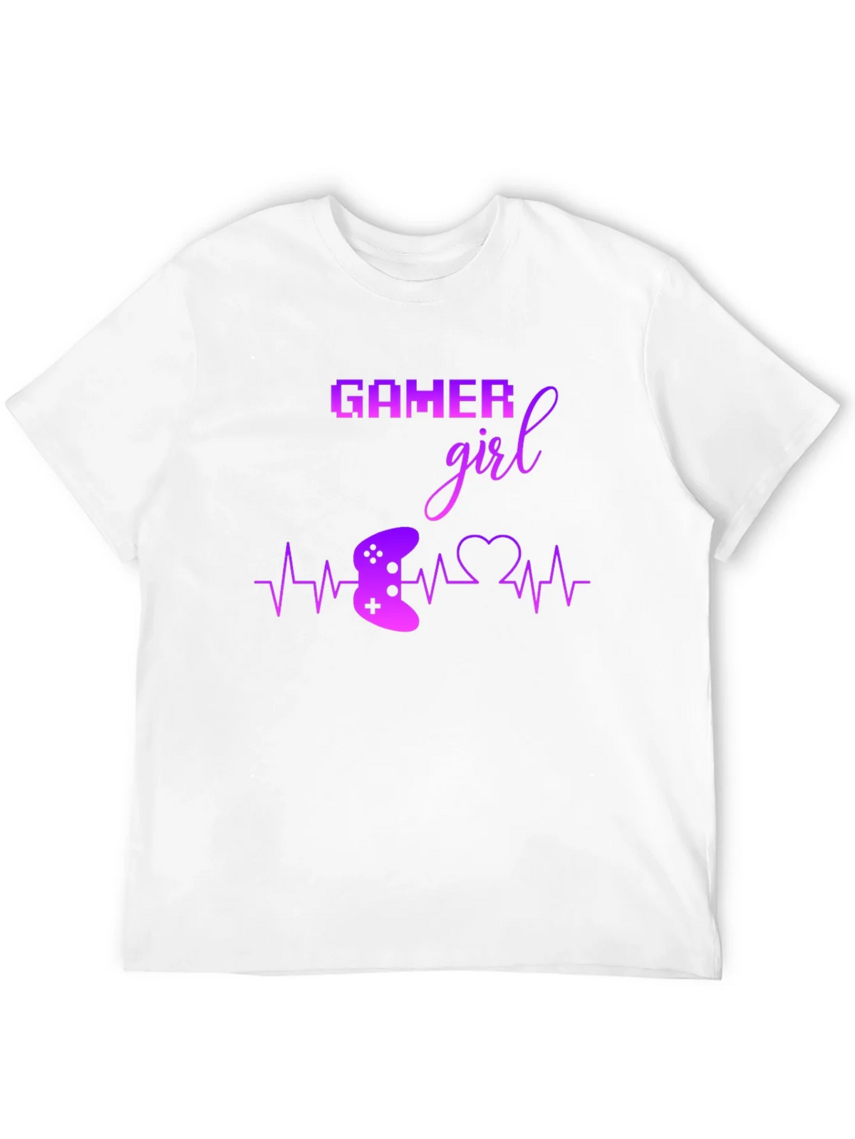 Gamer Girl Black T-Shirt - Gaming Heartbeat Tee product image 3