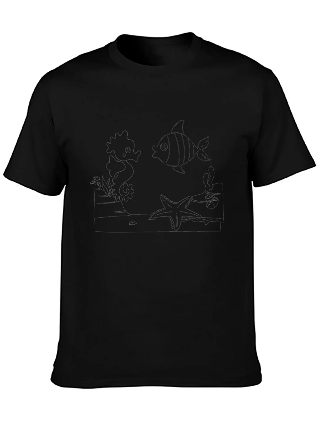 Whimsical Ocean Life Black Tee product image 3