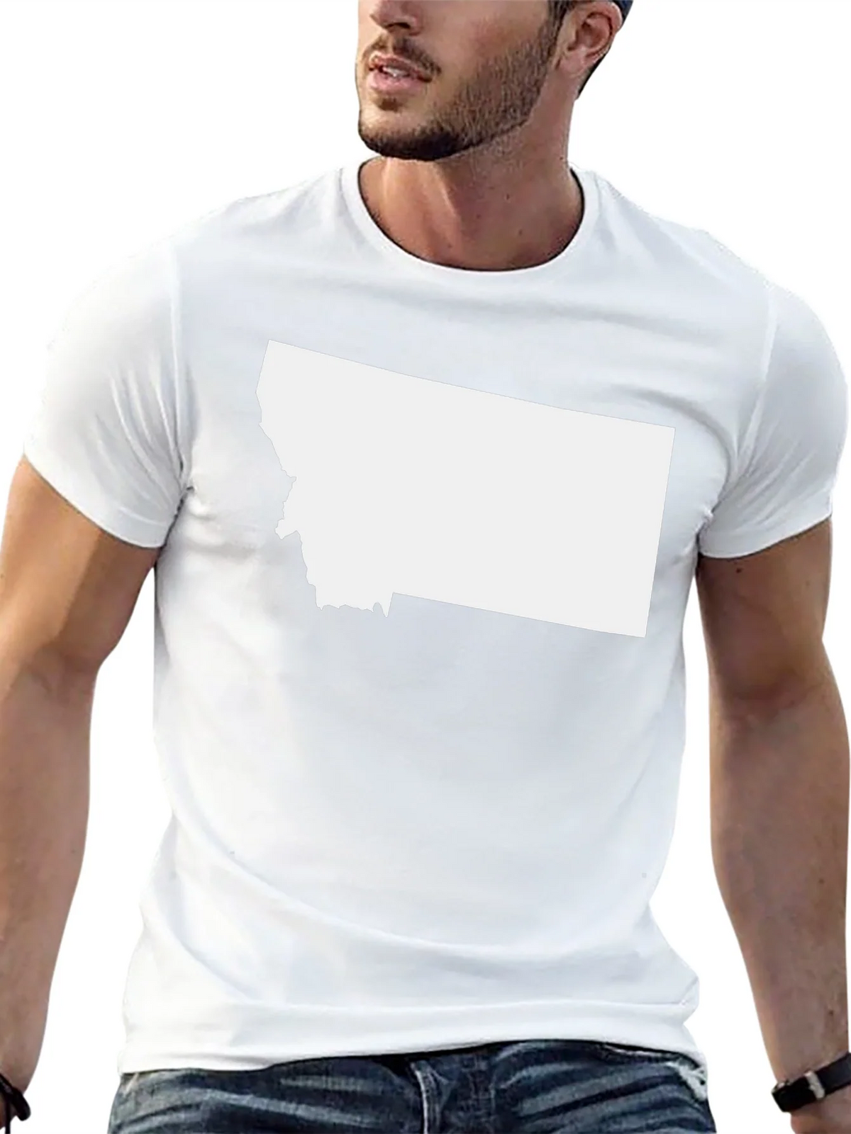 Montana State Outline Black T-Shirt product image 11