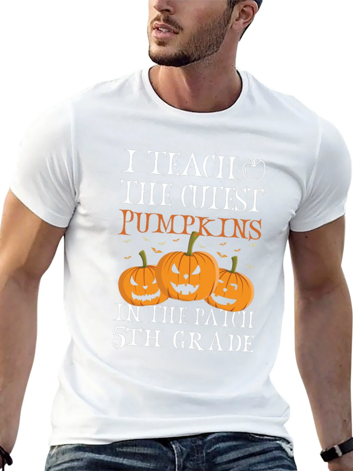 Cute Teacher Halloween T-Shirt with Pumpkins product image 12