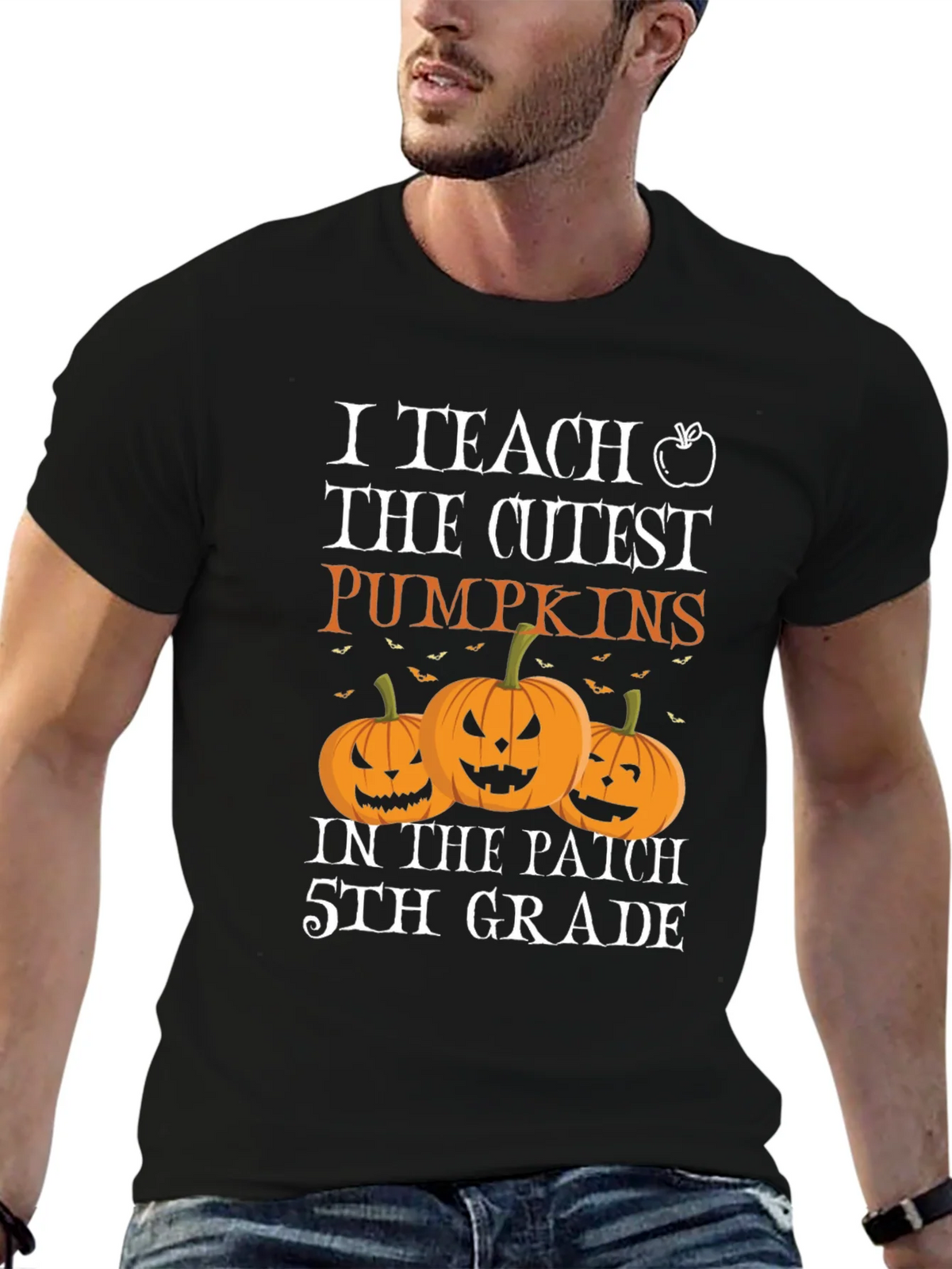 Cute Teacher Halloween T-Shirt with Pumpkins product image 6