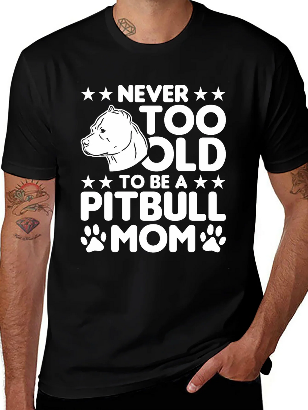 Never Too Old Pitbull Mom Graphic T-Shirt product image 1