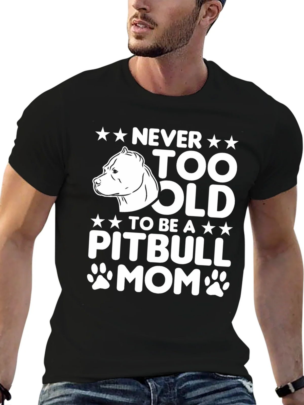 Never Too Old Pitbull Mom Graphic T-Shirt product image 6