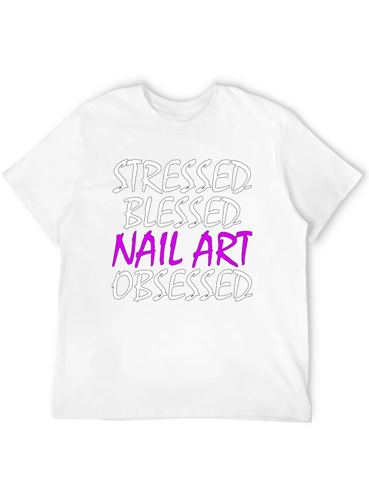 Stressed Blessed Nail Art Obsessed T-Shirt product image 11