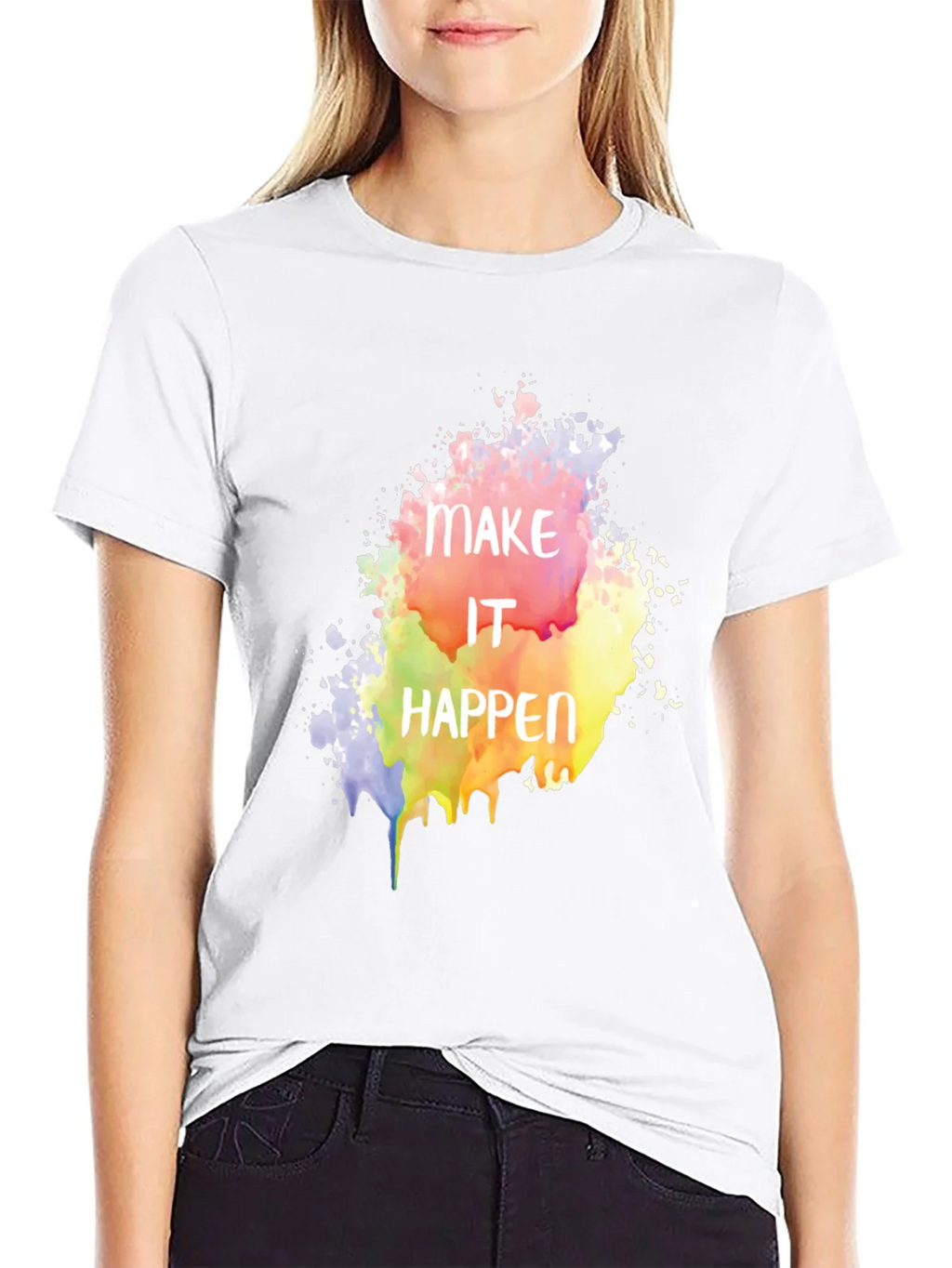 Make It Happen Graphic Tee - Black Cotton Blend product image 3