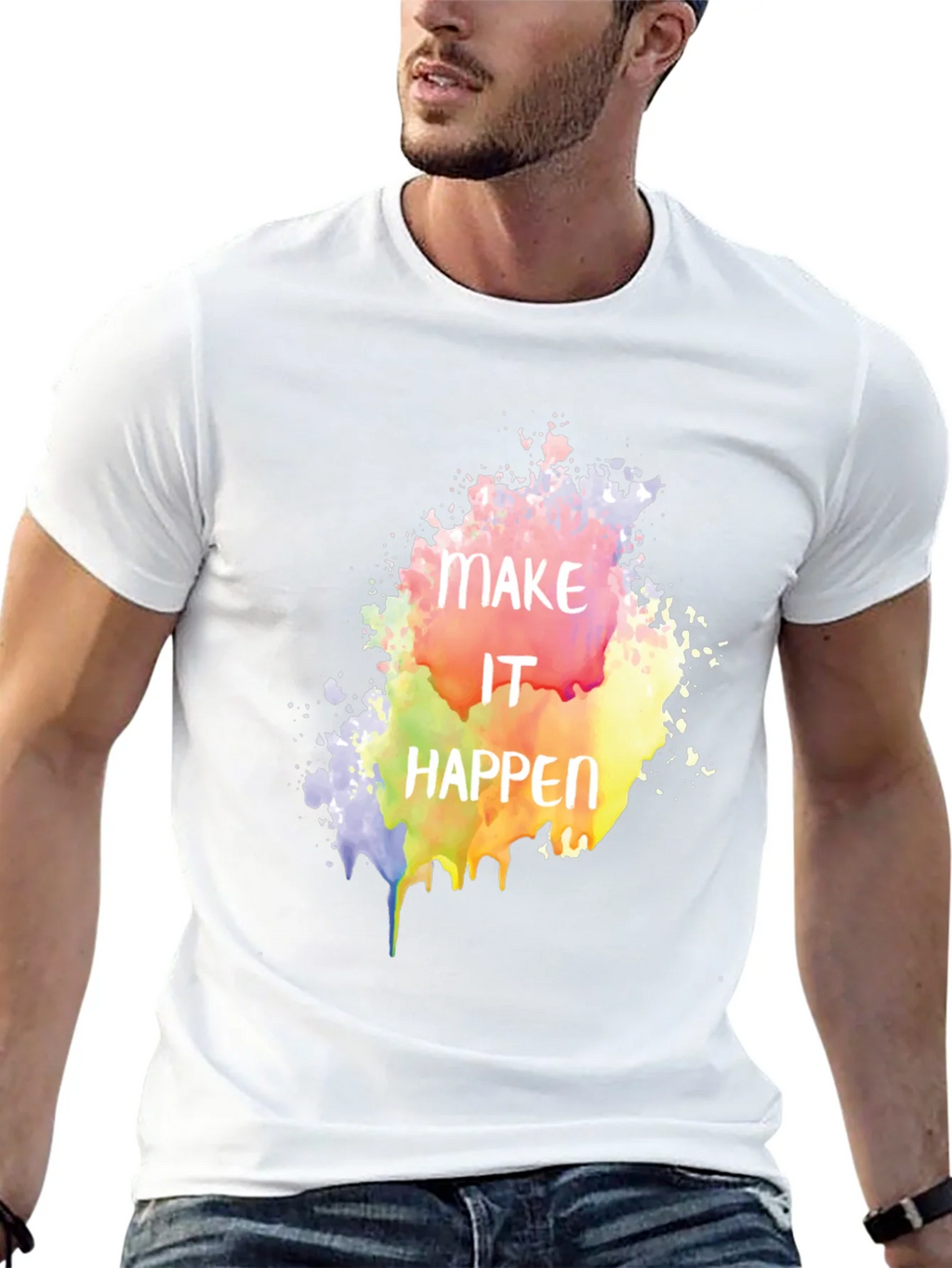 Make It Happen Graphic Tee - Black Cotton Blend product image 5