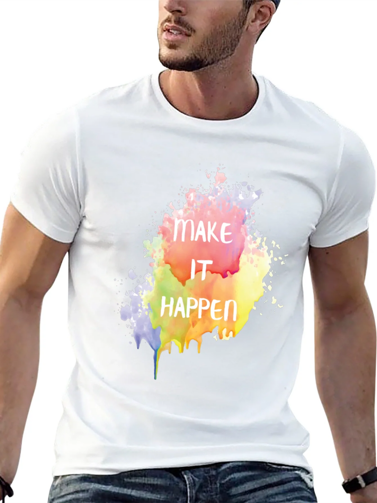 Make It Happen Graphic Tee - Black Cotton Blend product image 5
