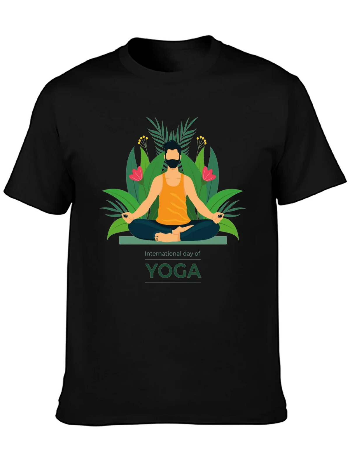 International Yoga Day Graphic Tee - Black product image 3