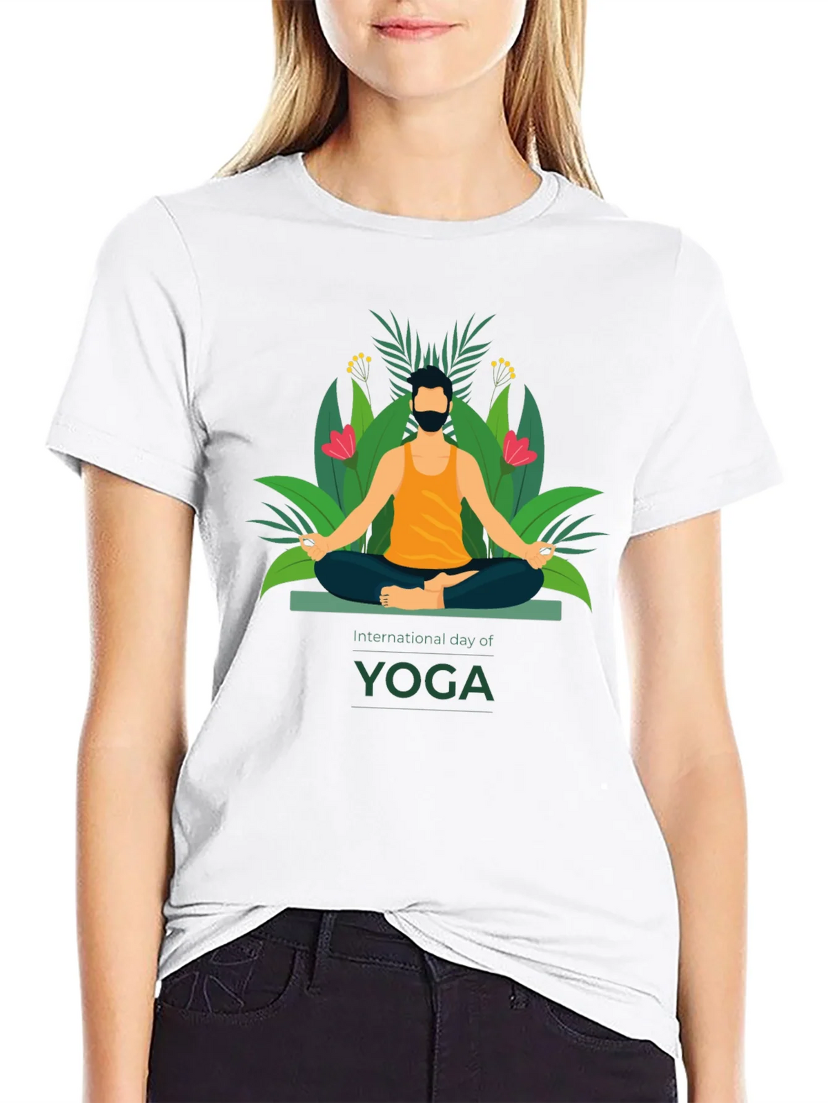International Yoga Day Graphic Tee - Black product image 7