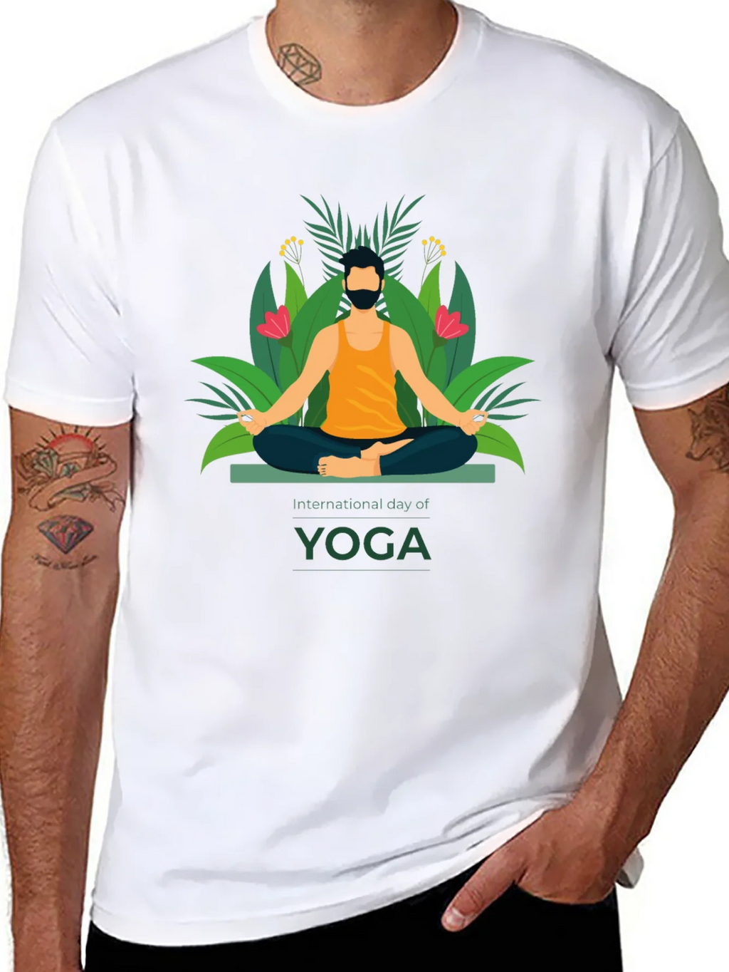 International Yoga Day Graphic Tee - Black product image 6