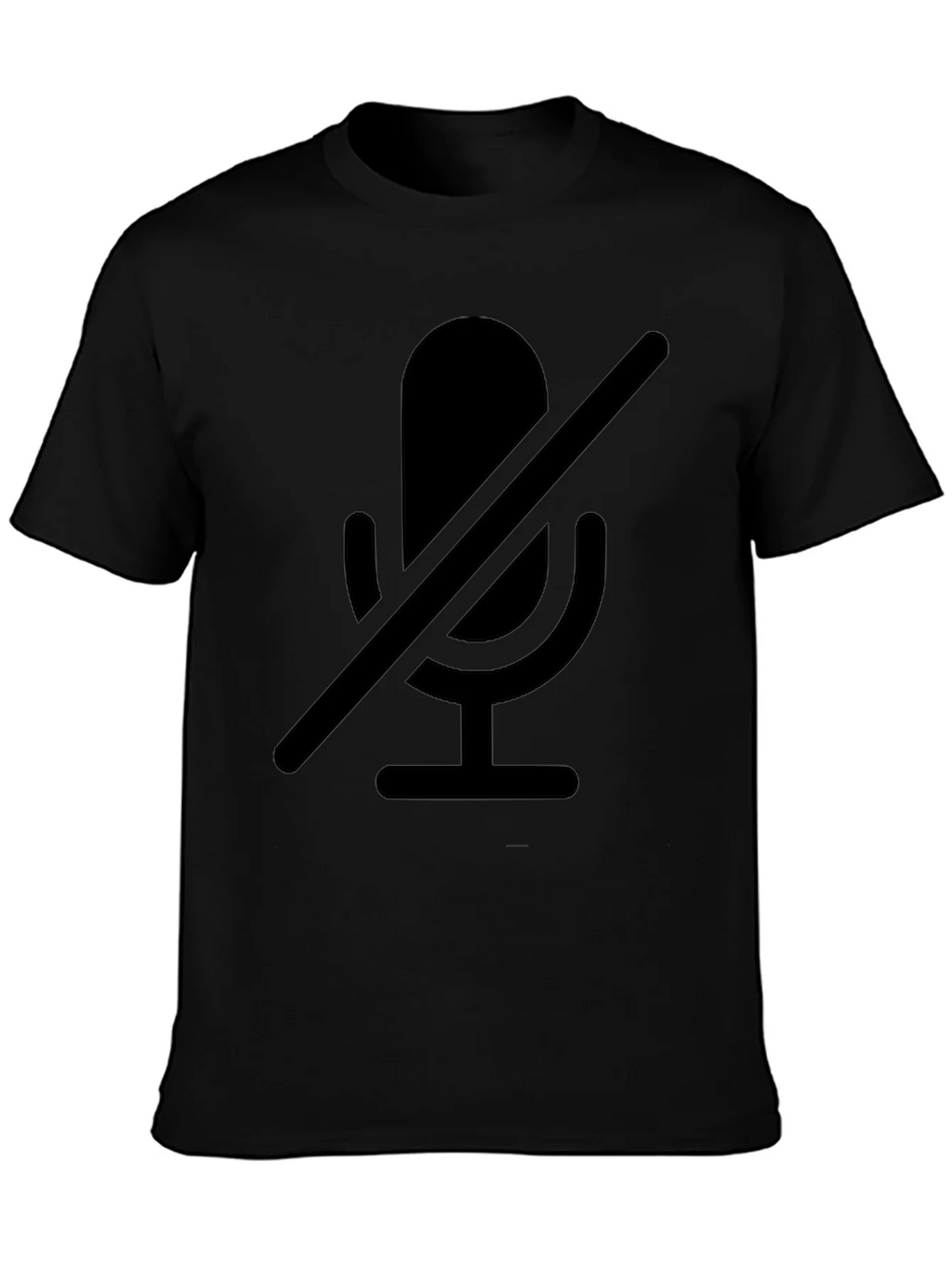 Muted Microphone Graphic Tee - Black Cotton Comfort product image 3