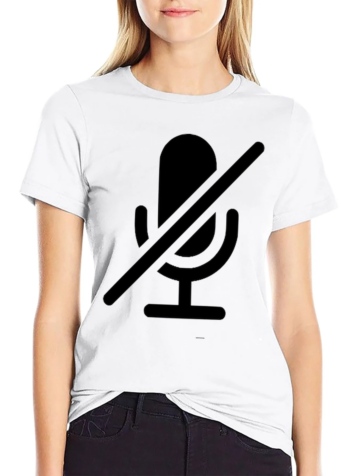 Muted Microphone Graphic Tee - Black Cotton Comfort product image 8