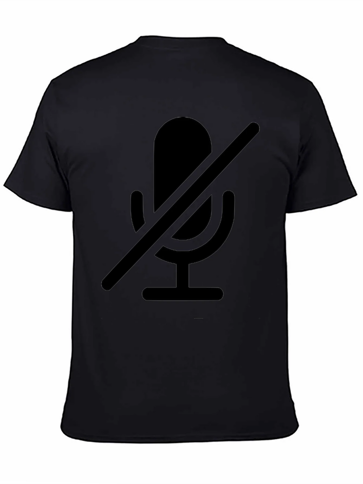 Muted Microphone Graphic Tee - Black Cotton Comfort product image 4