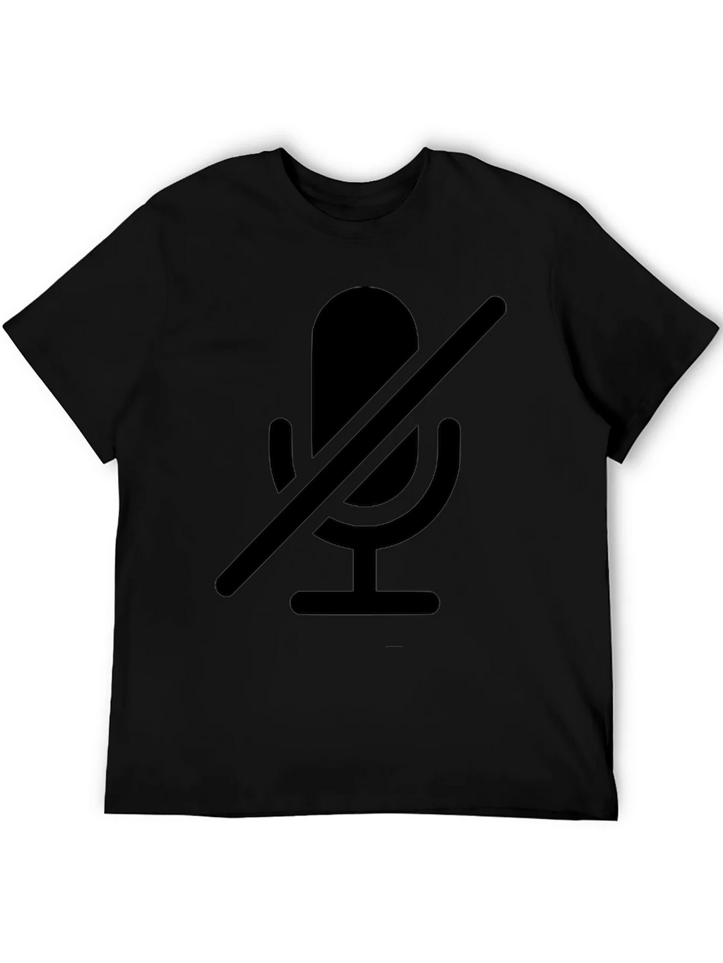 Muted Microphone Graphic Tee - Black Cotton Comfort product image 5