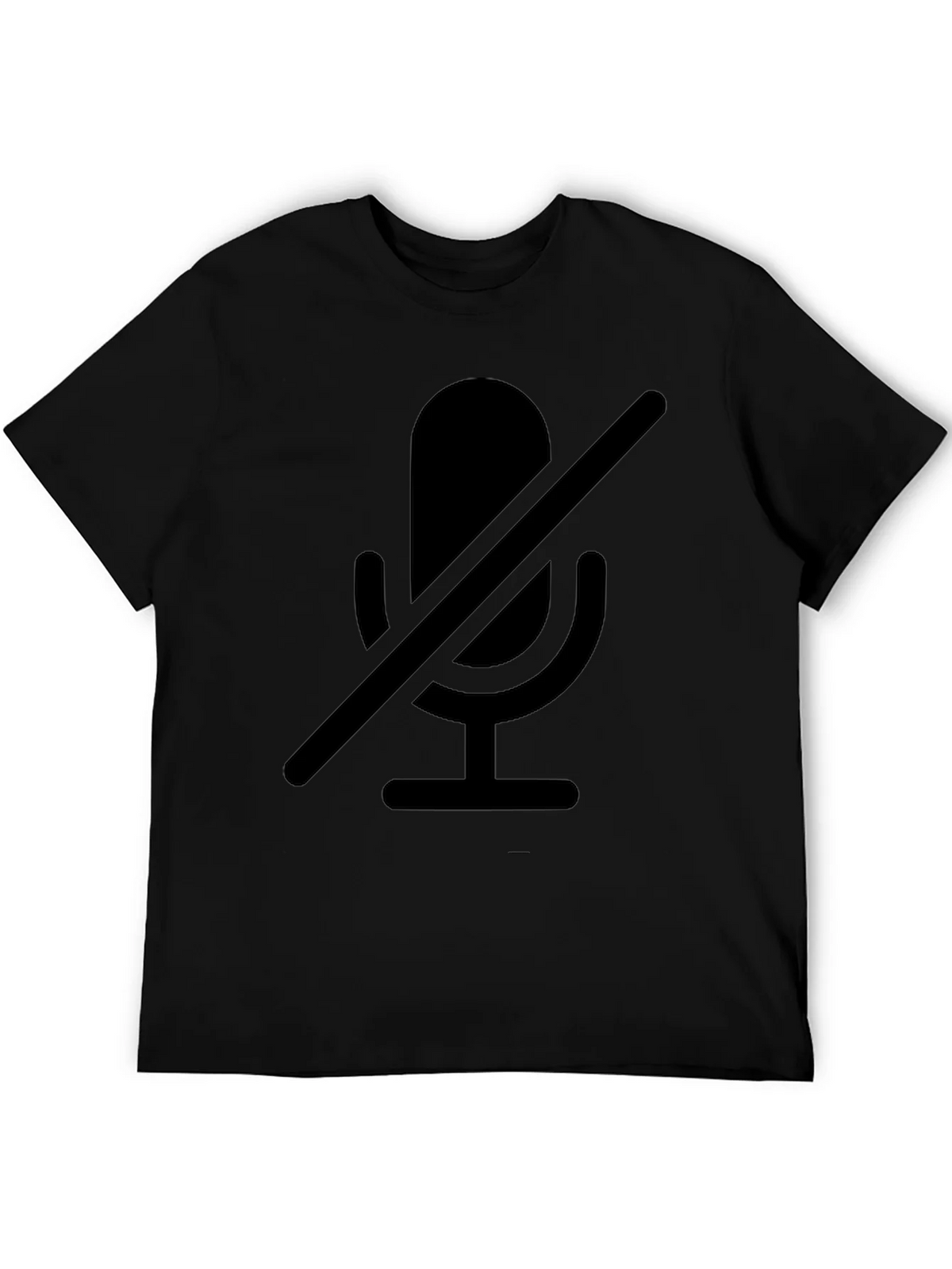 Muted Microphone Graphic Tee - Black Cotton Comfort product image 5