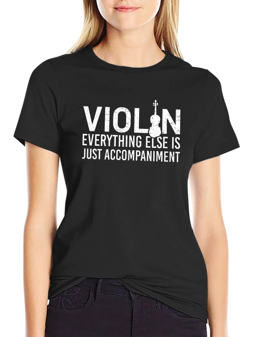 Violin Accompaniment Graphic Tee - Musicians Humor product image 2
