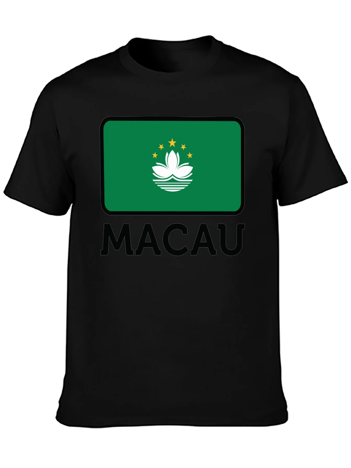 Macau Flag T-Shirt - Black Cotton Tee product image 3