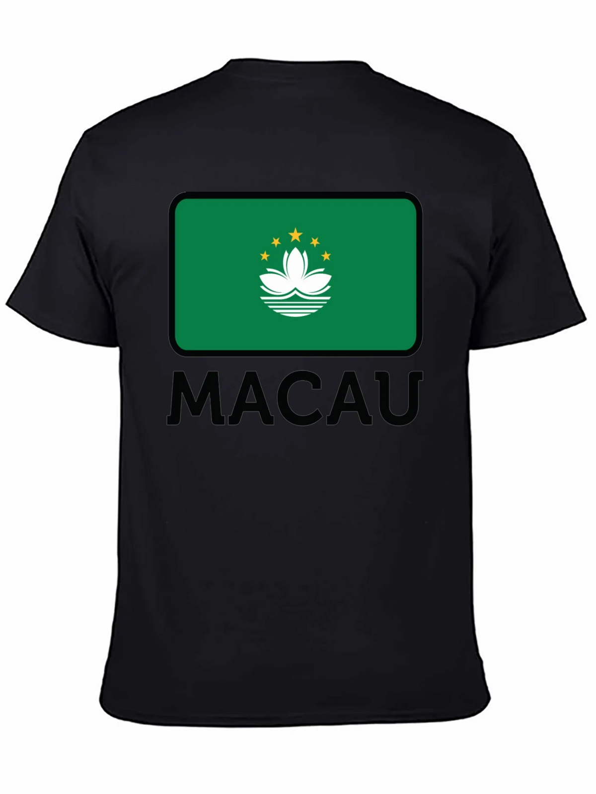 Macau Flag T-Shirt - Black Cotton Tee product image 4