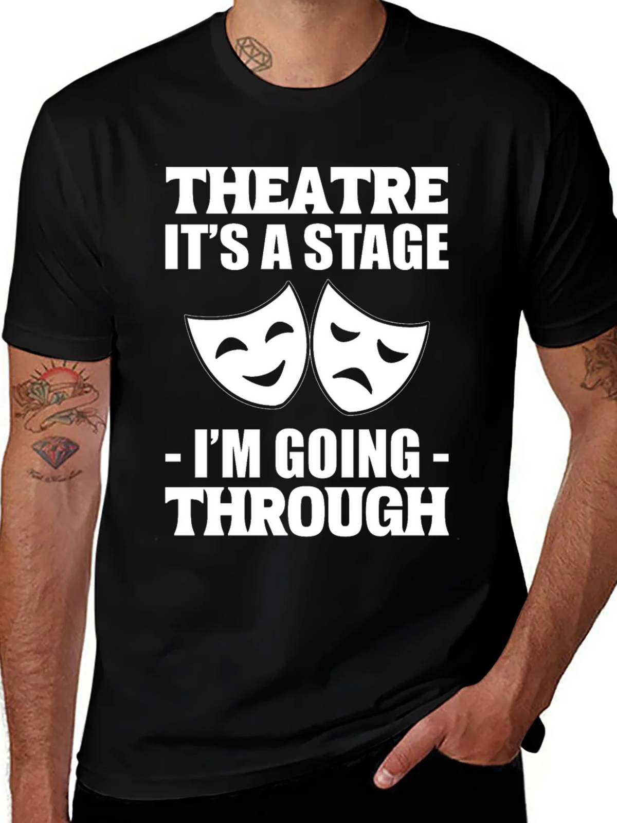 Theatre Stage T-Shirt: Funny Drama Masks Graphic Tee product image 1