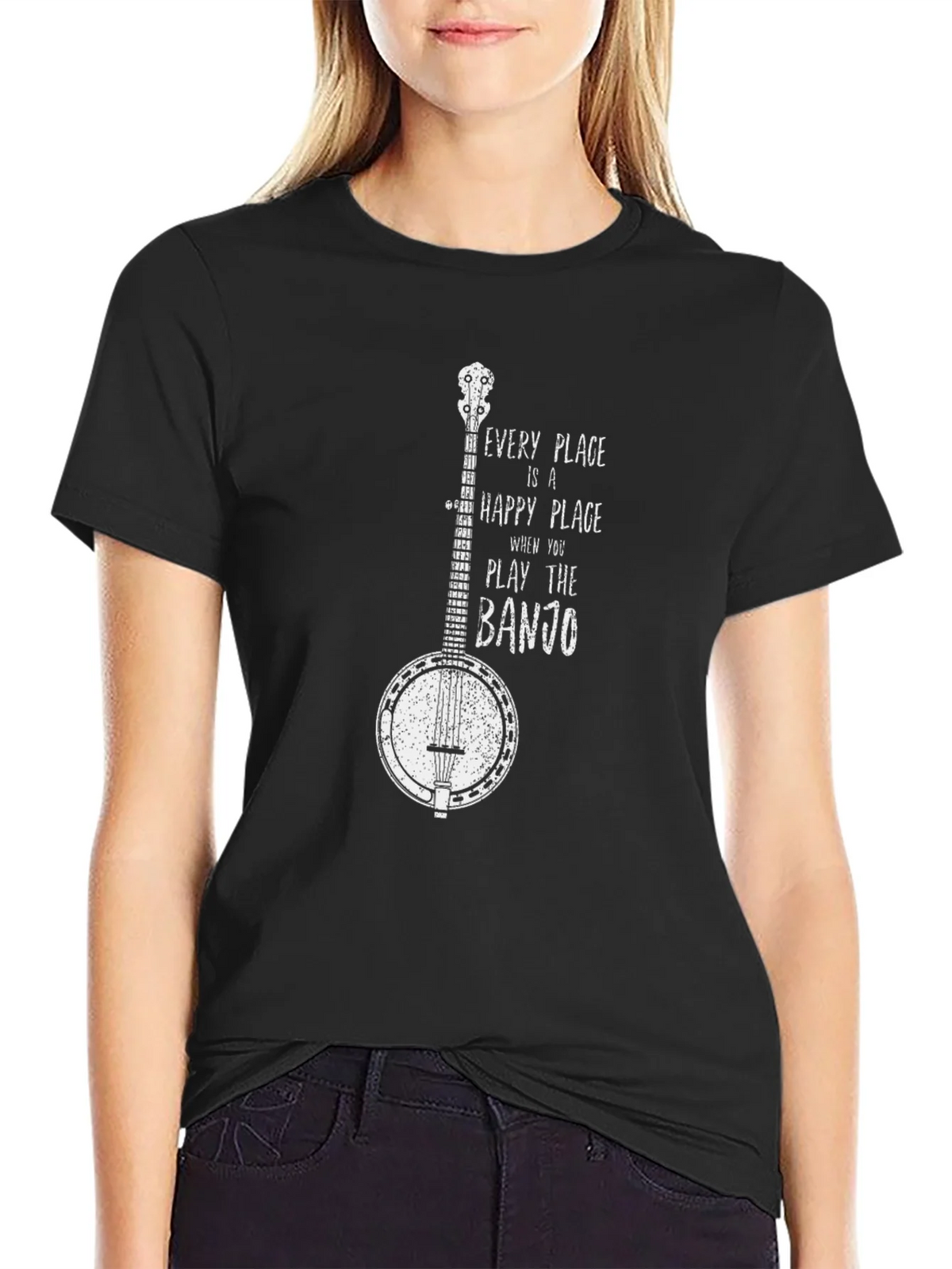 Banjo Graphic T-Shirt - Happy Place Music Tee product image 2