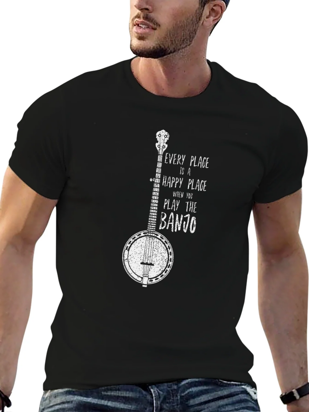 Banjo Graphic T-Shirt - Happy Place Music Tee product image 6