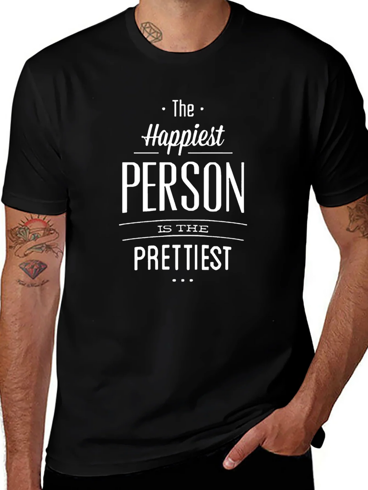 Happiest Person Prettiest T-Shirt - Black product image 1