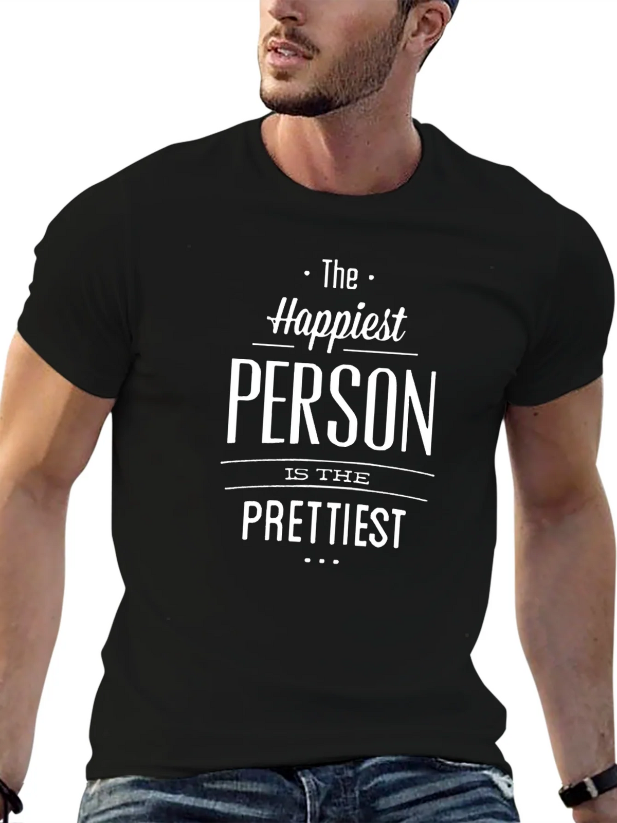 Happiest Person Prettiest T-Shirt - Black product image 6