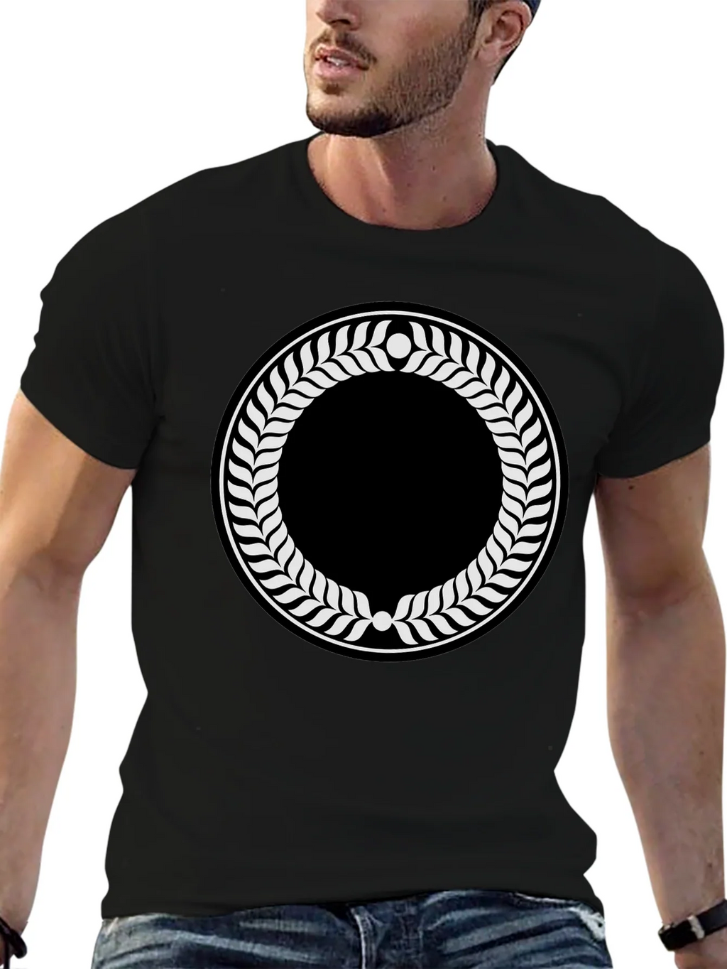 Laurel Wreath Graphic Black T-Shirt product image 6