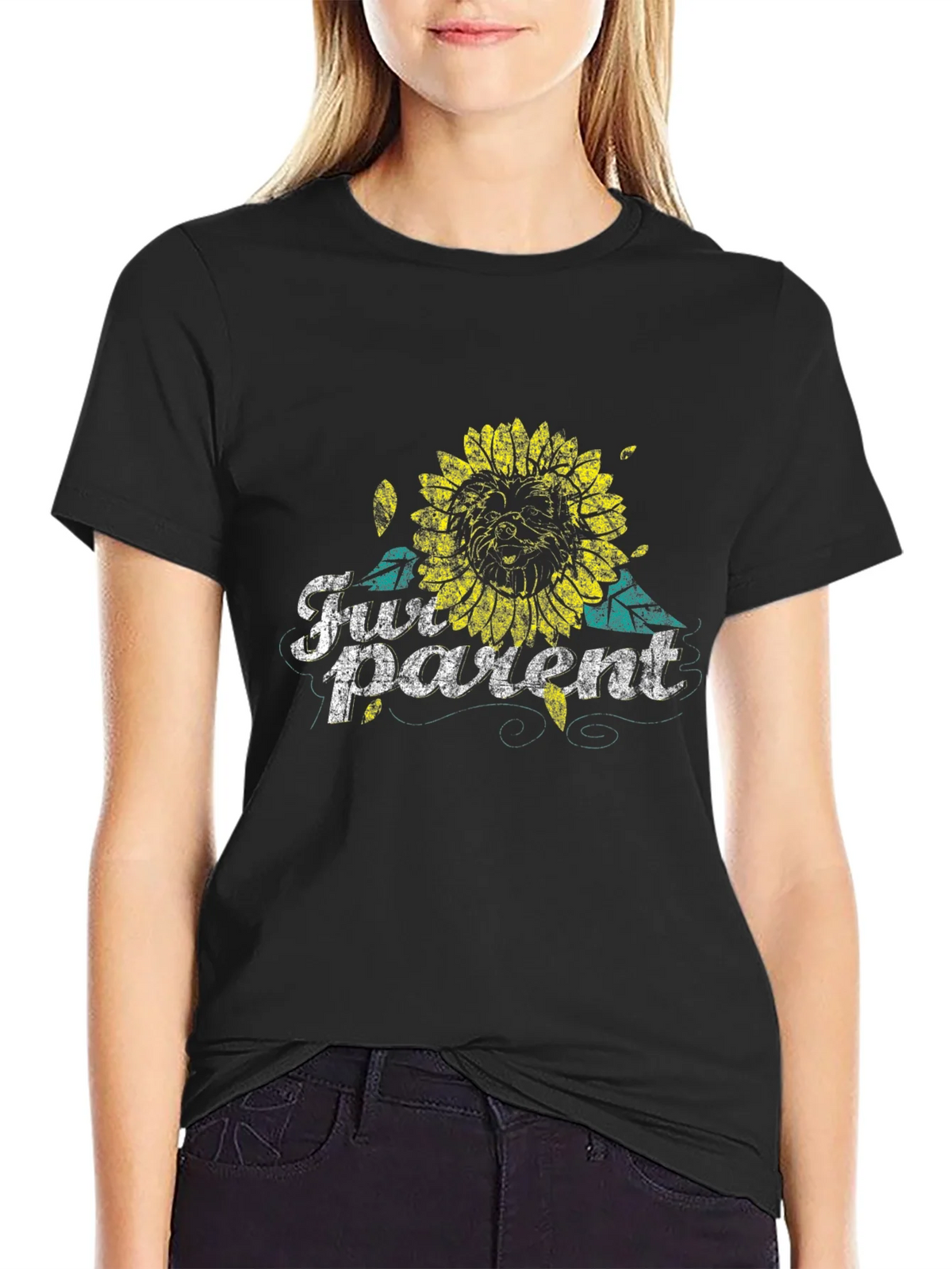 Fur Parent Sunflower Graphic Tee - Black product image 2