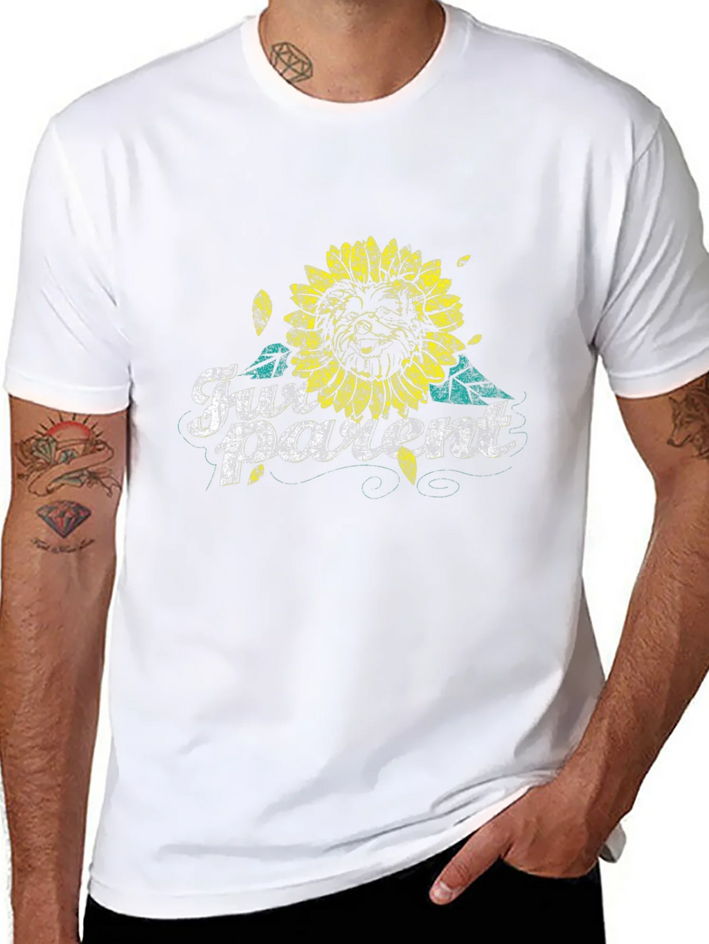Fur Parent Sunflower Graphic Tee - Black product image 7