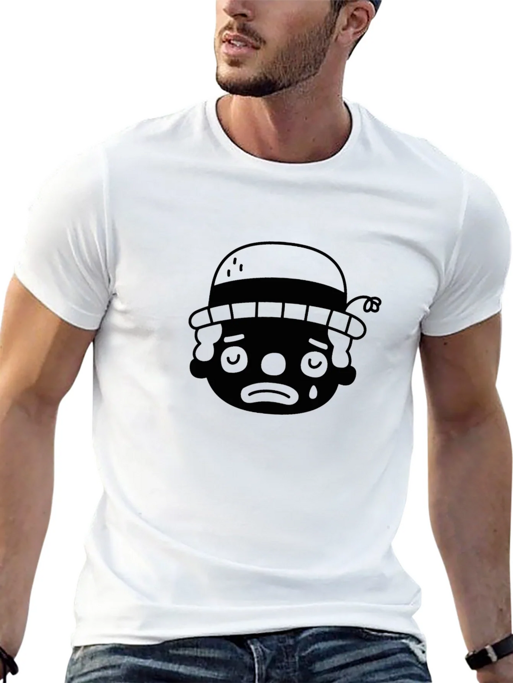 Sad Clown Graphic T-Shirt - Black Crew Neck product image 8
