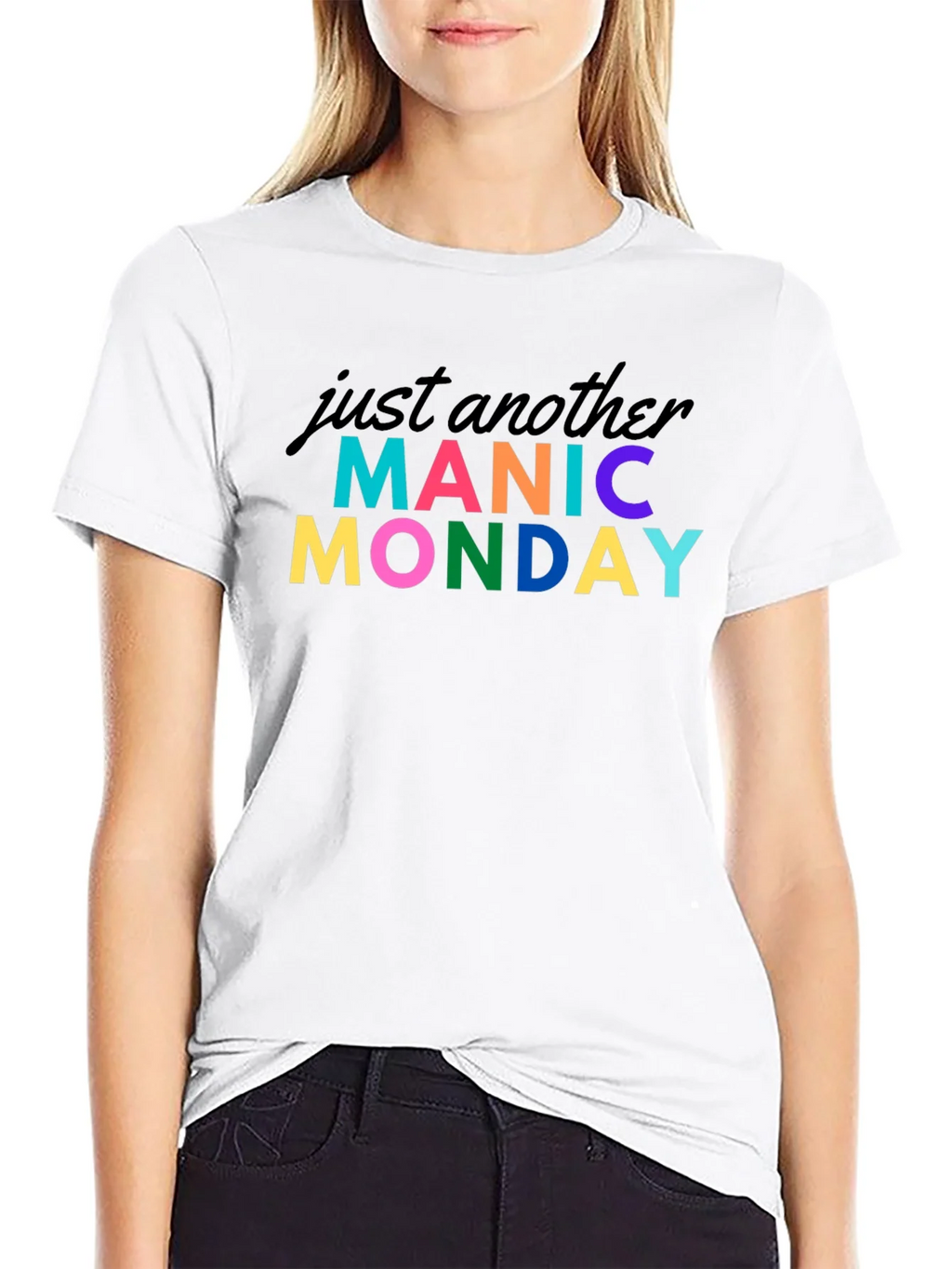 Manic Monday Graphic Tee - Black Cotton T-Shirt product image 7