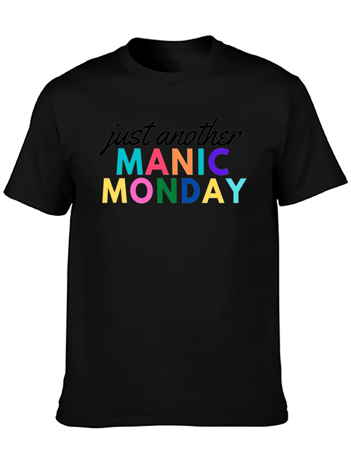 Manic Monday Graphic Tee - Black Cotton T-Shirt product image 3
