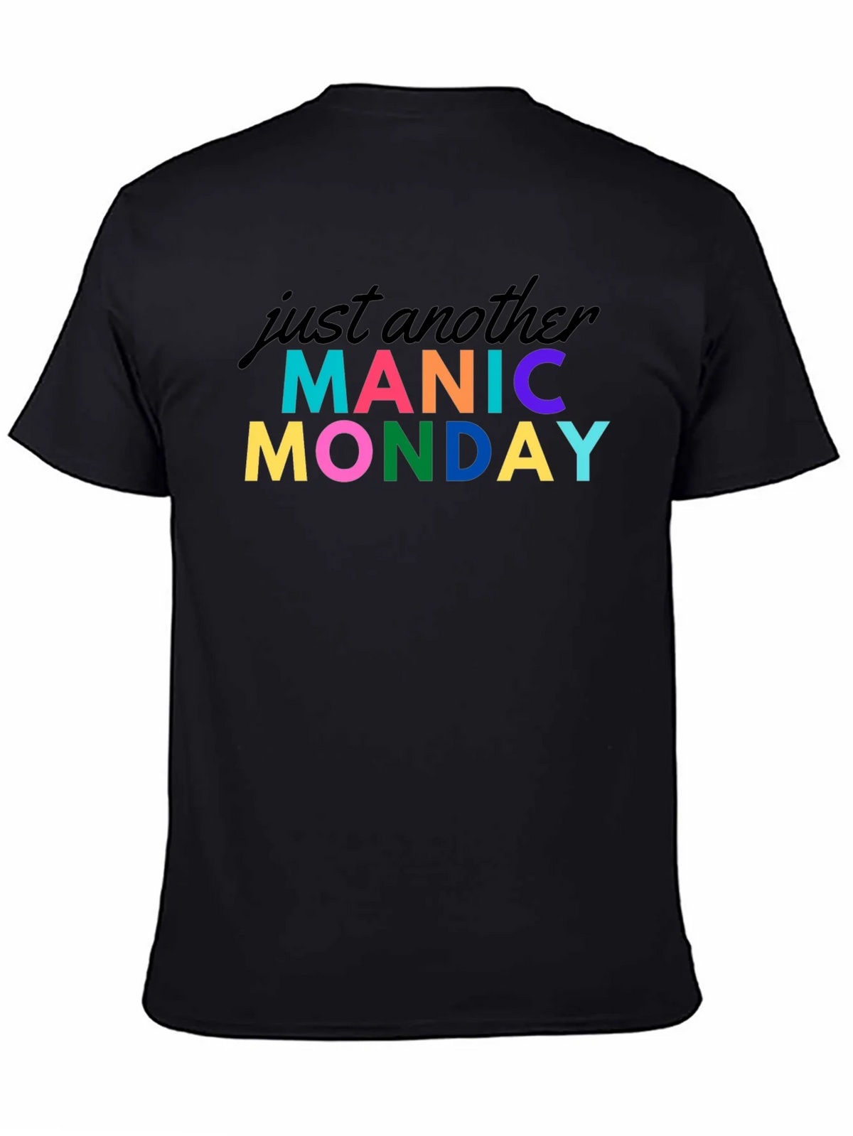 Manic Monday Graphic Tee - Black Cotton T-Shirt product image 4