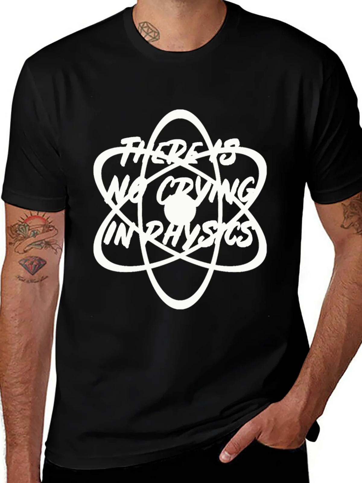 Theres No Crying in Physics T-Shirt - Black Graphic Tee product image 1